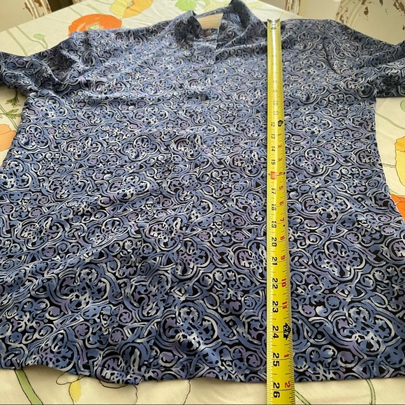 Pendleton Bow Tie detail Blue Pattern Print Secretary Blouse long sleeves - Picture 14 of 16